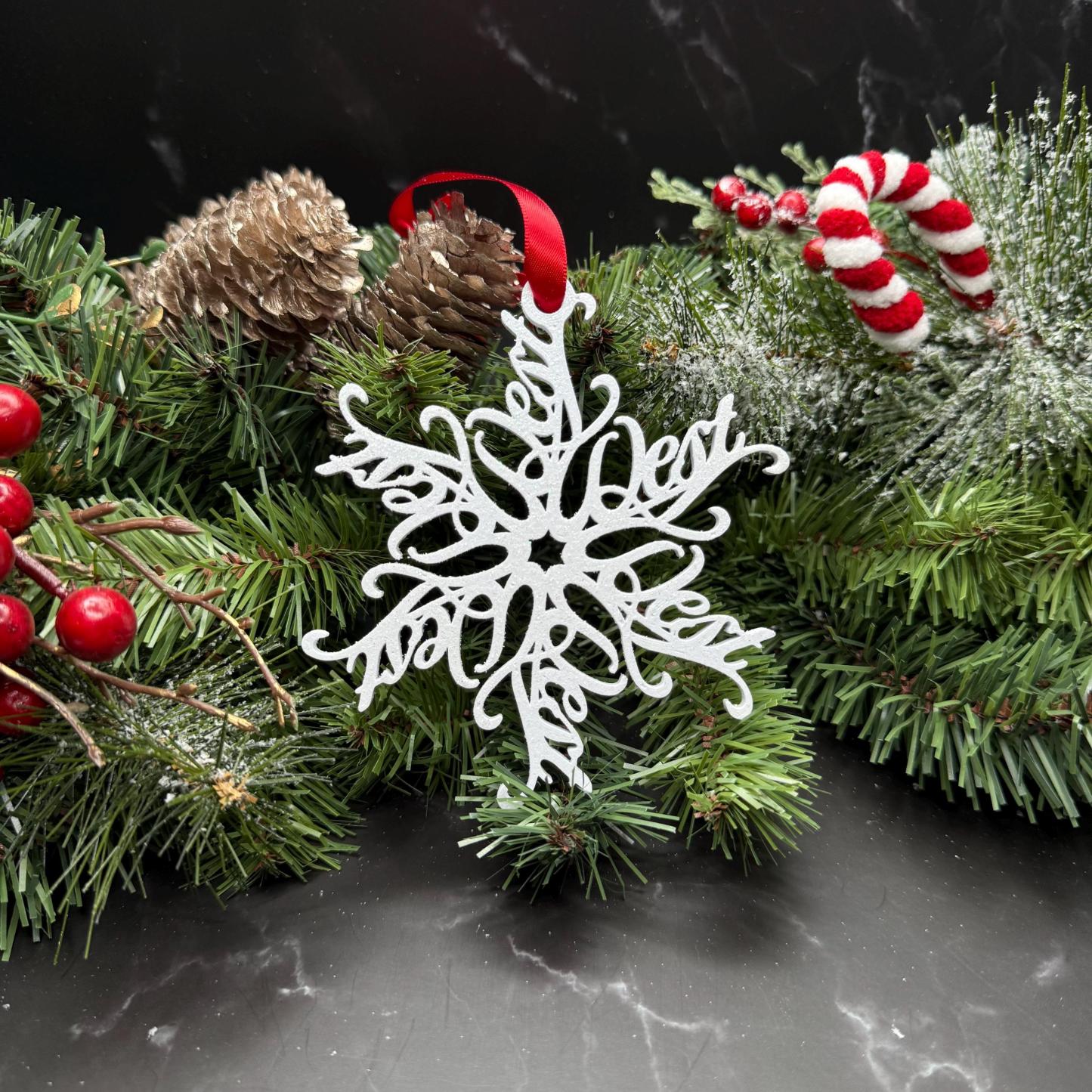 Custom Name Snowflake Ornament: Personalized Christmas Keepsake