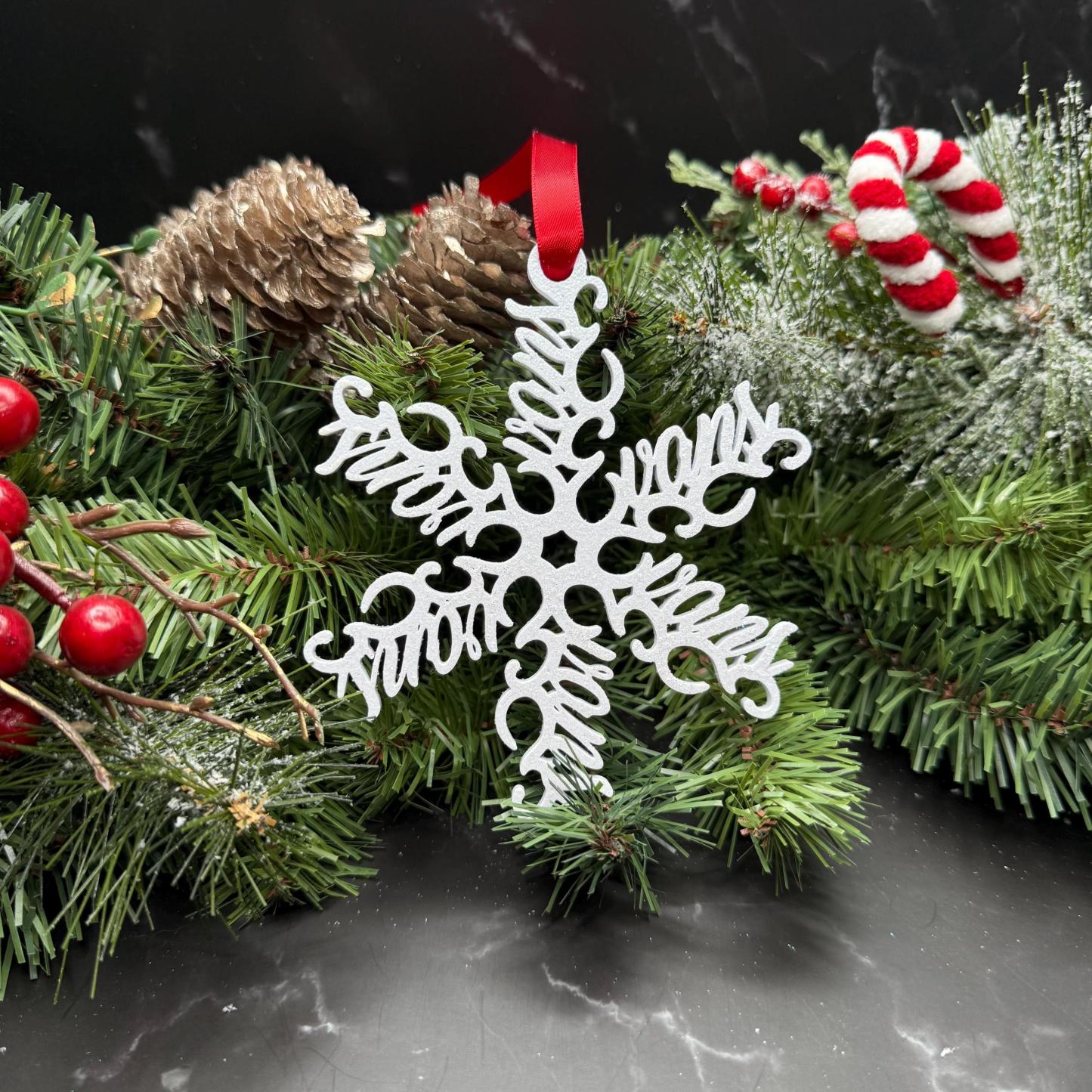 Custom Name Snowflake Ornament: Personalized Christmas Keepsake
