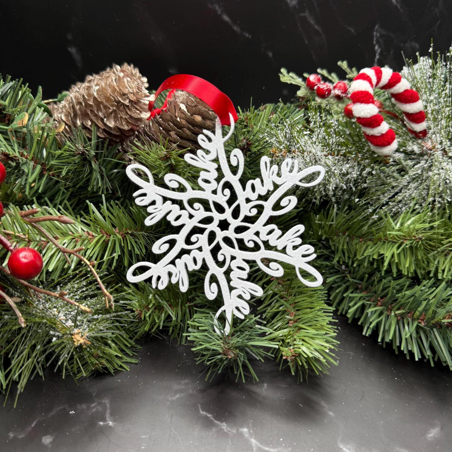 Custom Name Snowflake Ornament: Personalized Christmas Keepsake