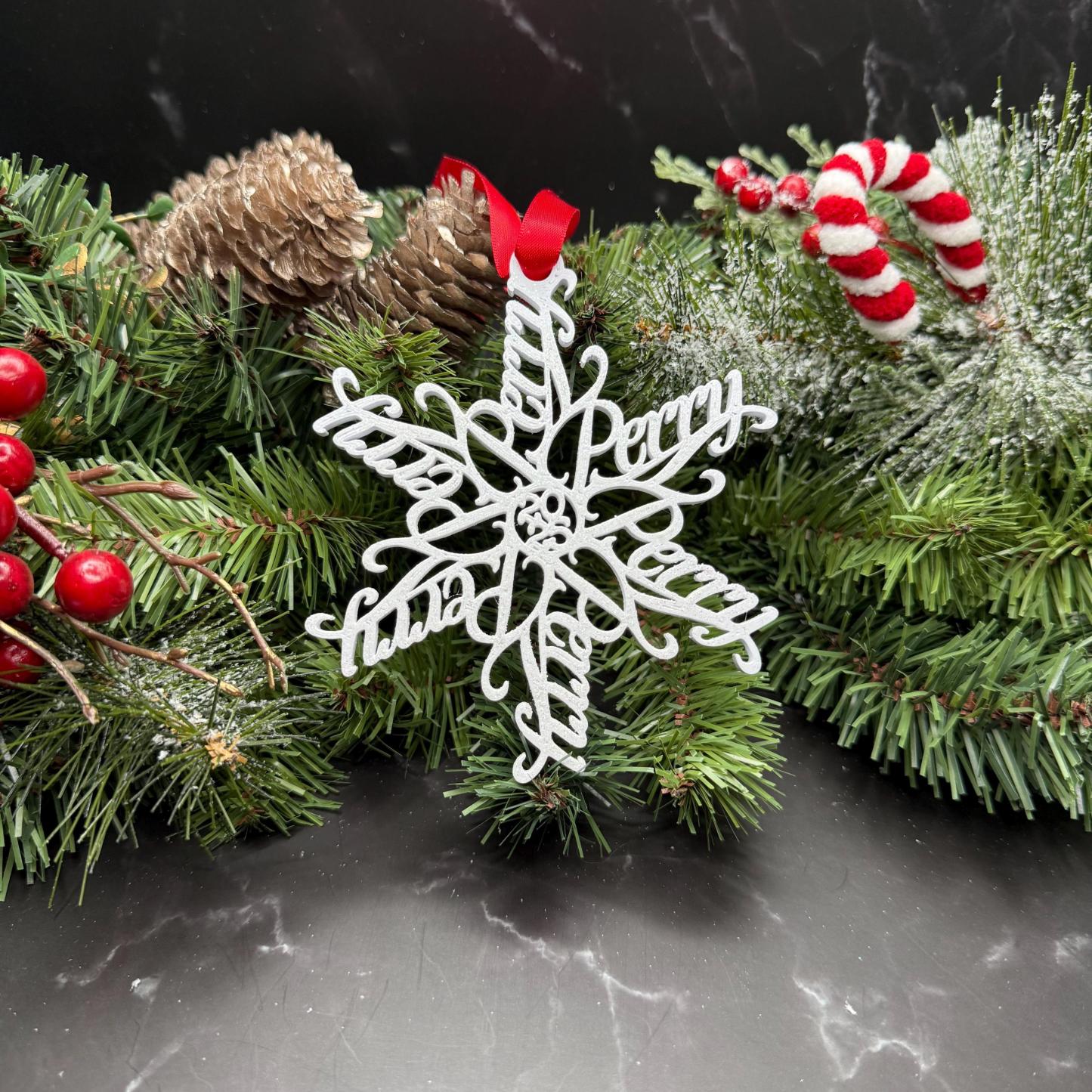 Custom Name Snowflake Ornament: Personalized Christmas Keepsake