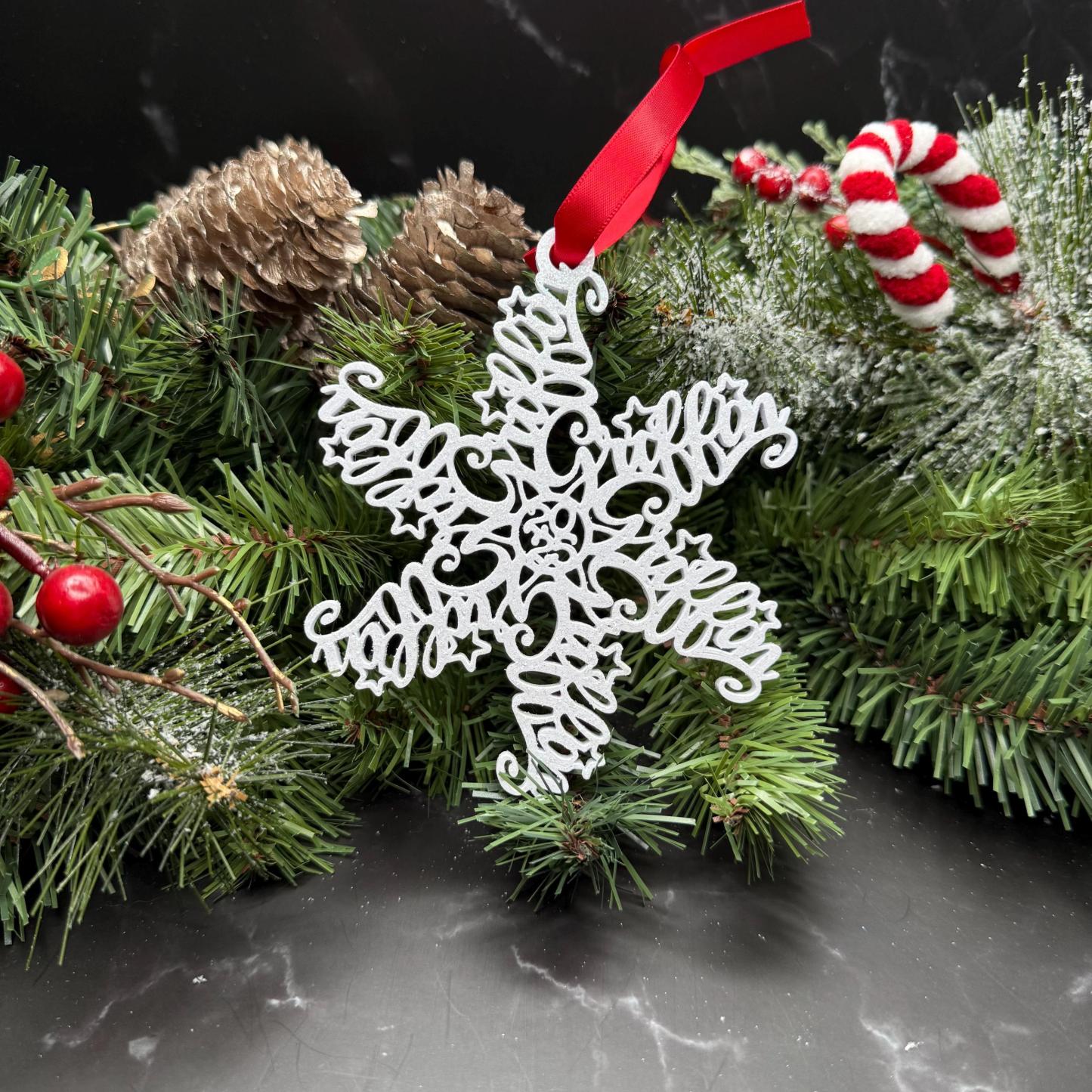Custom Name Snowflake Ornament: Personalized Christmas Keepsake