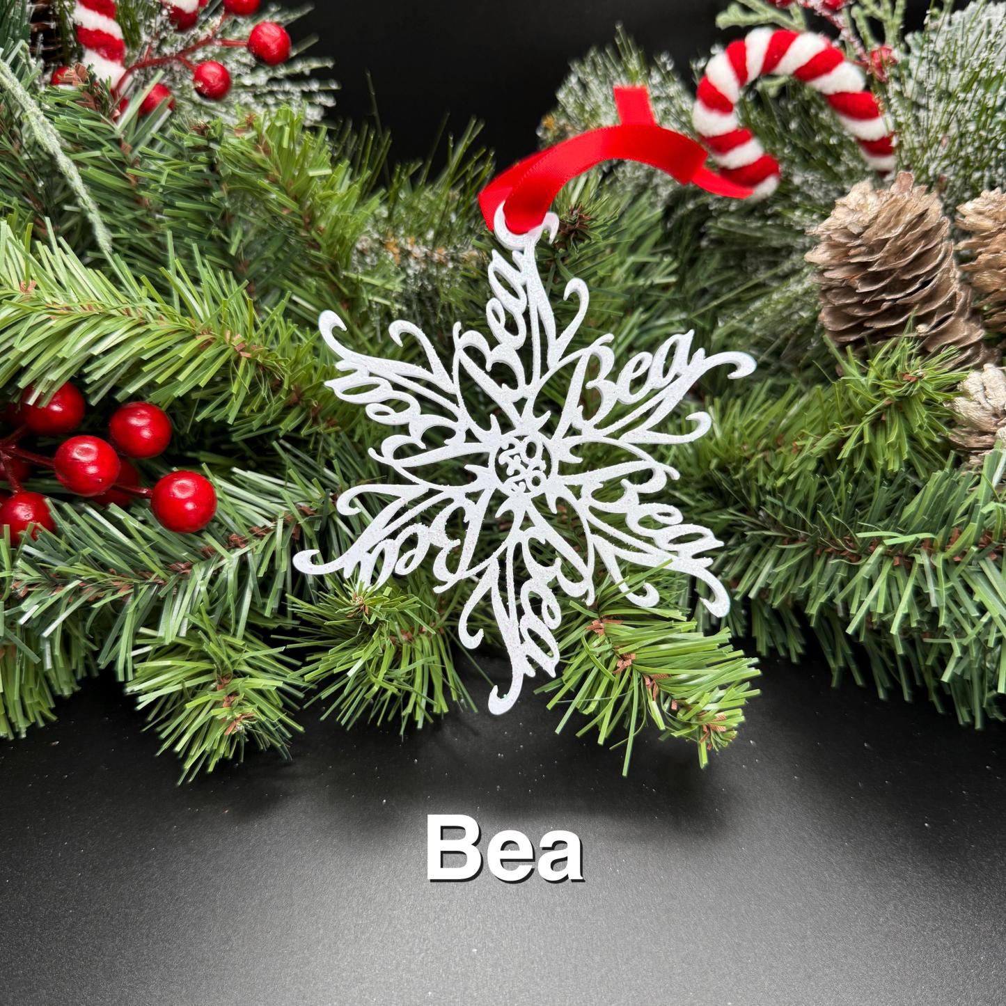 Custom Name Snowflake Ornament: Personalized Christmas Keepsake