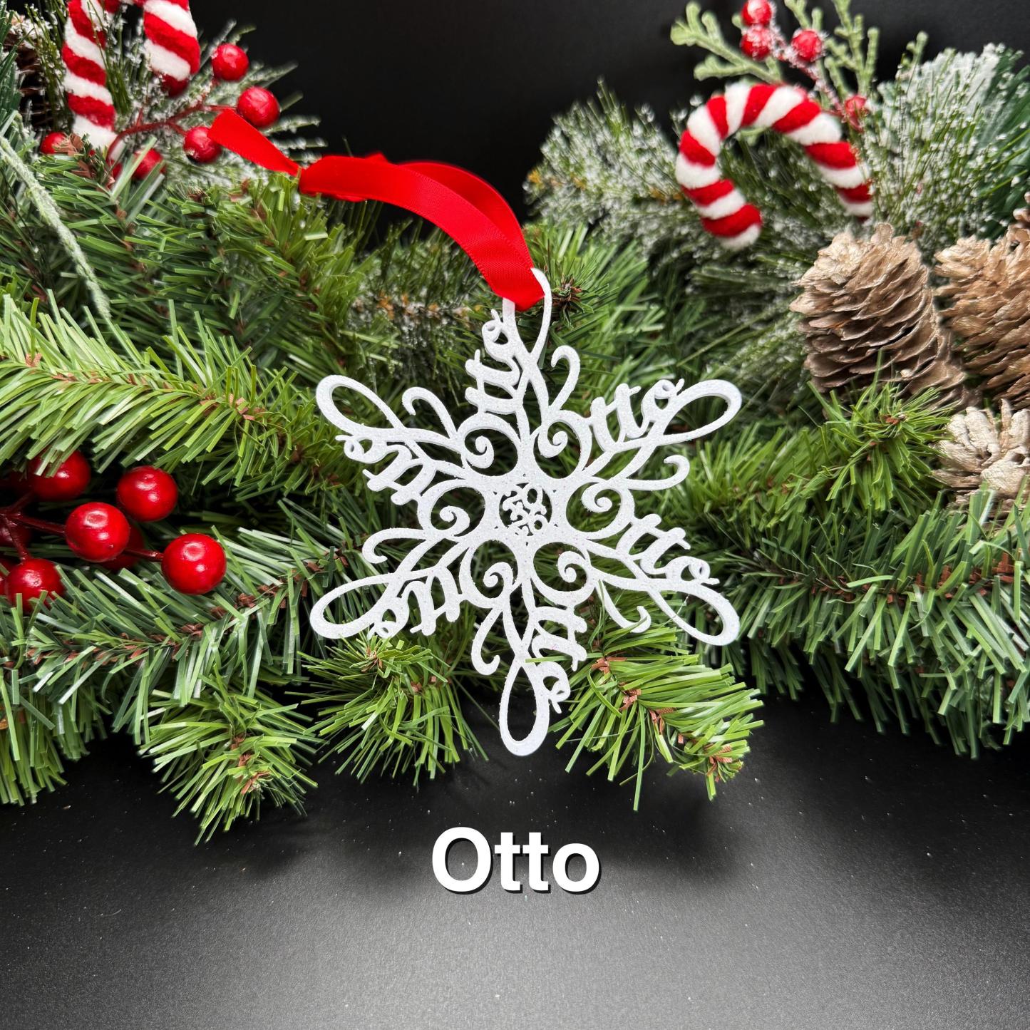 Custom Name Snowflake Ornament: Personalized Christmas Keepsake