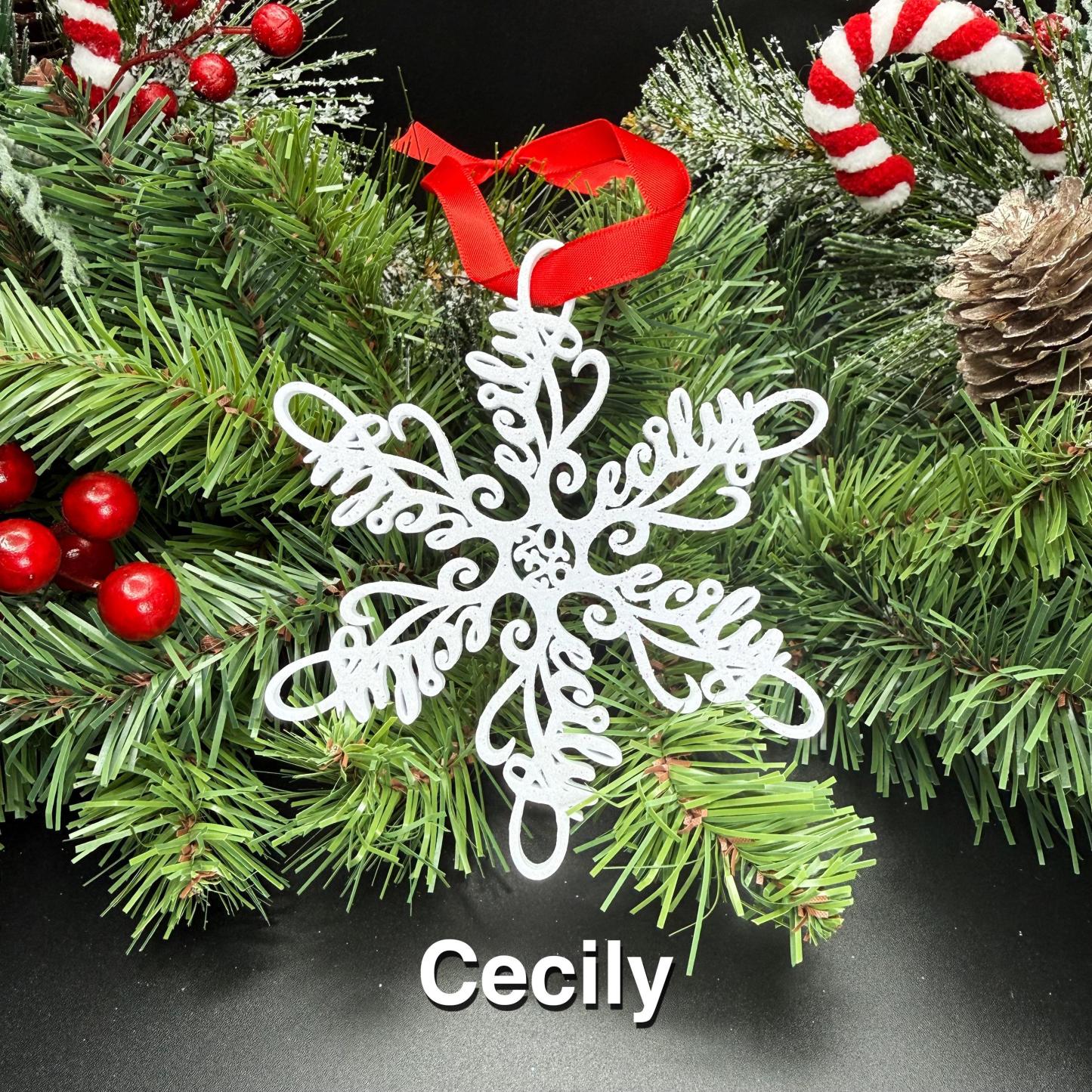 Custom Name Snowflake Ornament: Personalized Christmas Keepsake