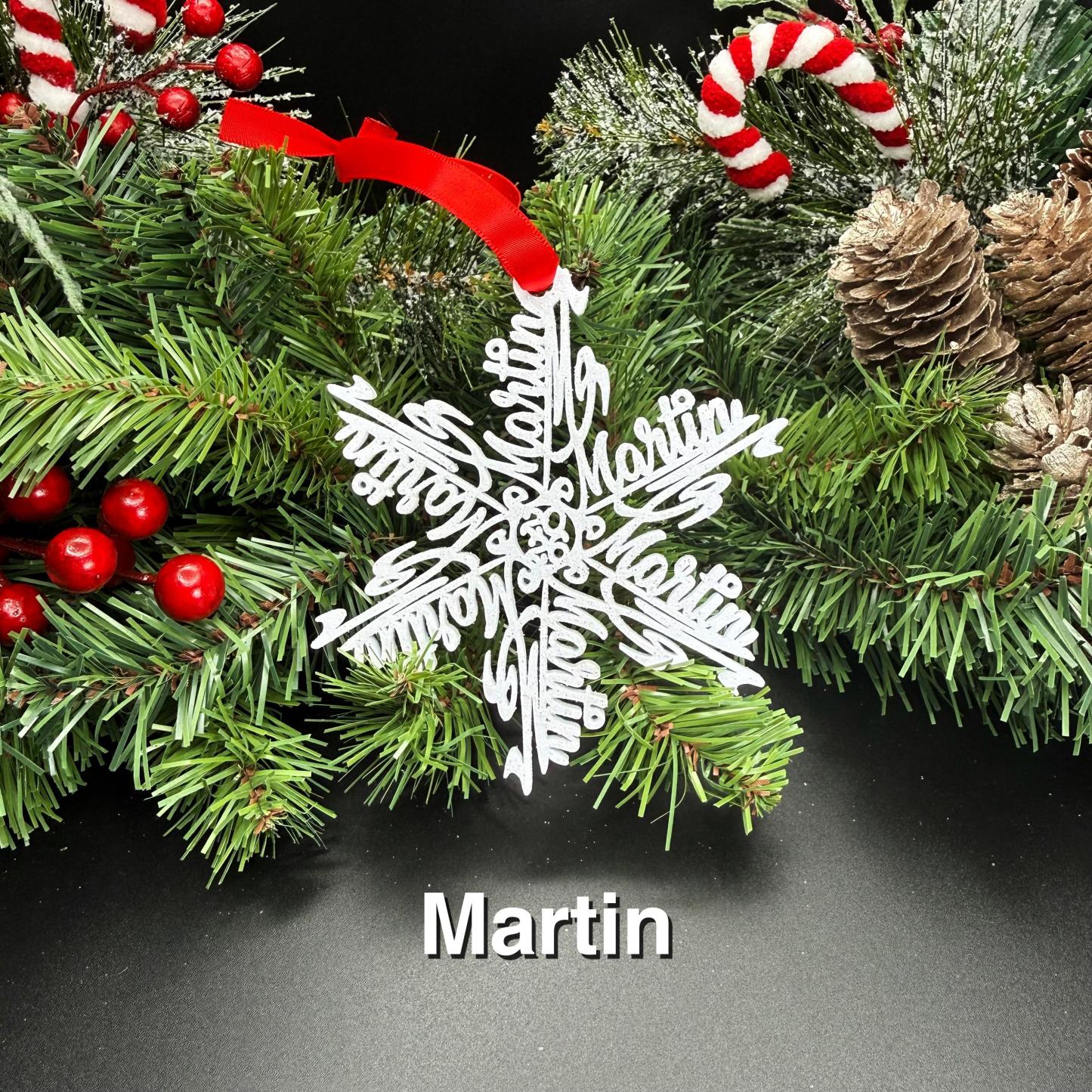 Custom Name Snowflake Ornament: Personalized Christmas Keepsake