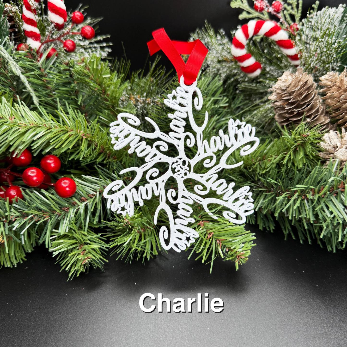 Custom Name Snowflake Ornament: Personalized Christmas Keepsake