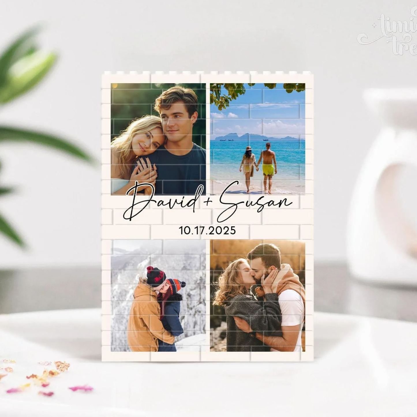 Custom Couple Photo Building Blocks, Valentine Gift for Him, Building Brick Photo Puzzle, Anniversary Gifts, Personalized Couples Gift
