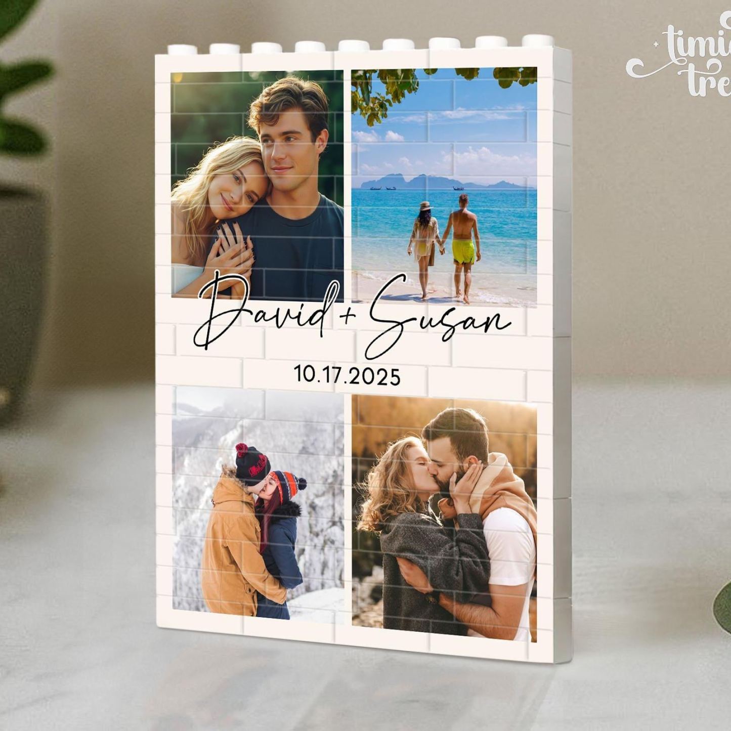 Custom Couple Photo Building Blocks, Valentine Gift for Him, Building Brick Photo Puzzle, Anniversary Gifts, Personalized Couples Gift