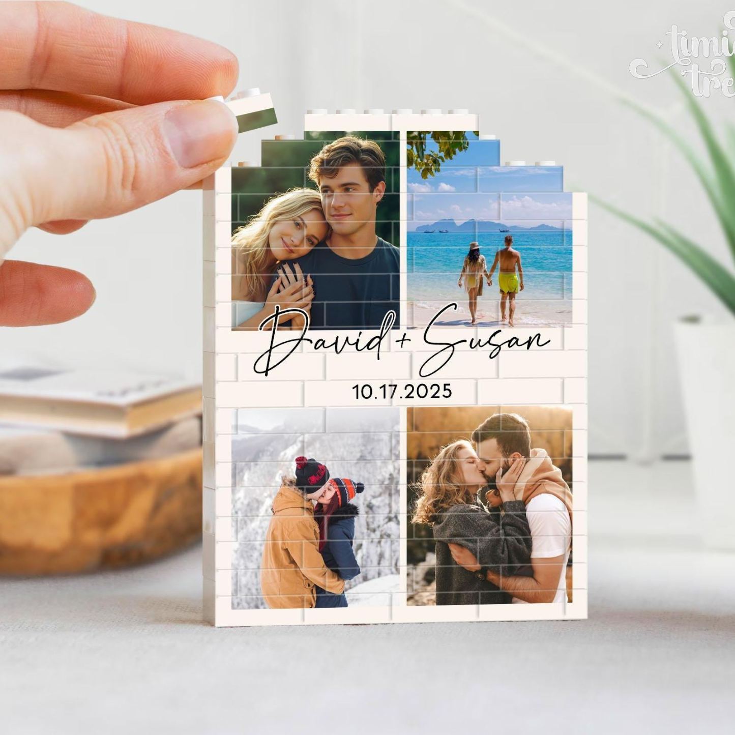 Custom Couple Photo Building Blocks, Valentine Gift for Him, Building Brick Photo Puzzle, Anniversary Gifts, Personalized Couples Gift
