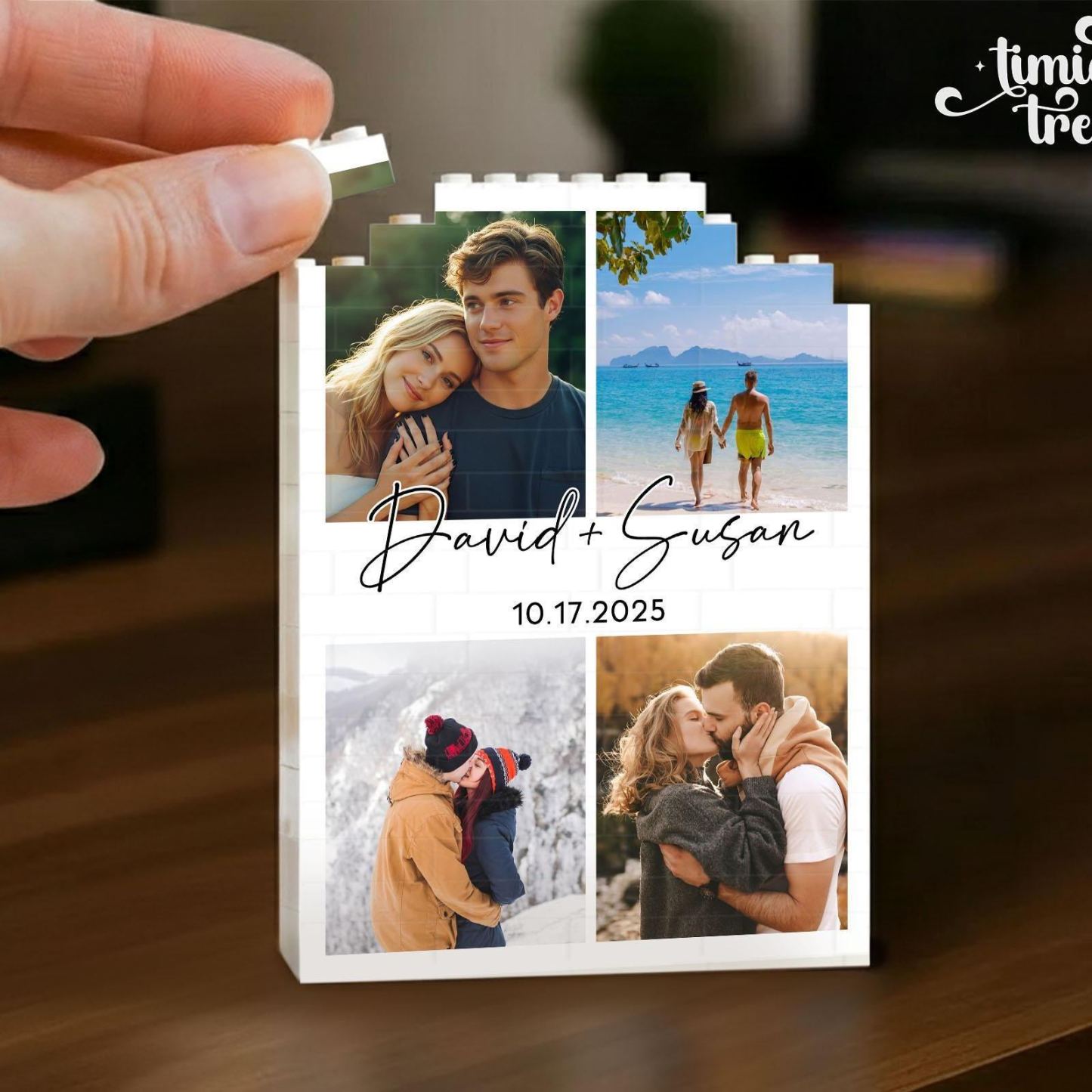 Custom Couple Photo Building Blocks, Valentine Gift for Him, Building Brick Photo Puzzle, Anniversary Gifts, Personalized Couples Gift