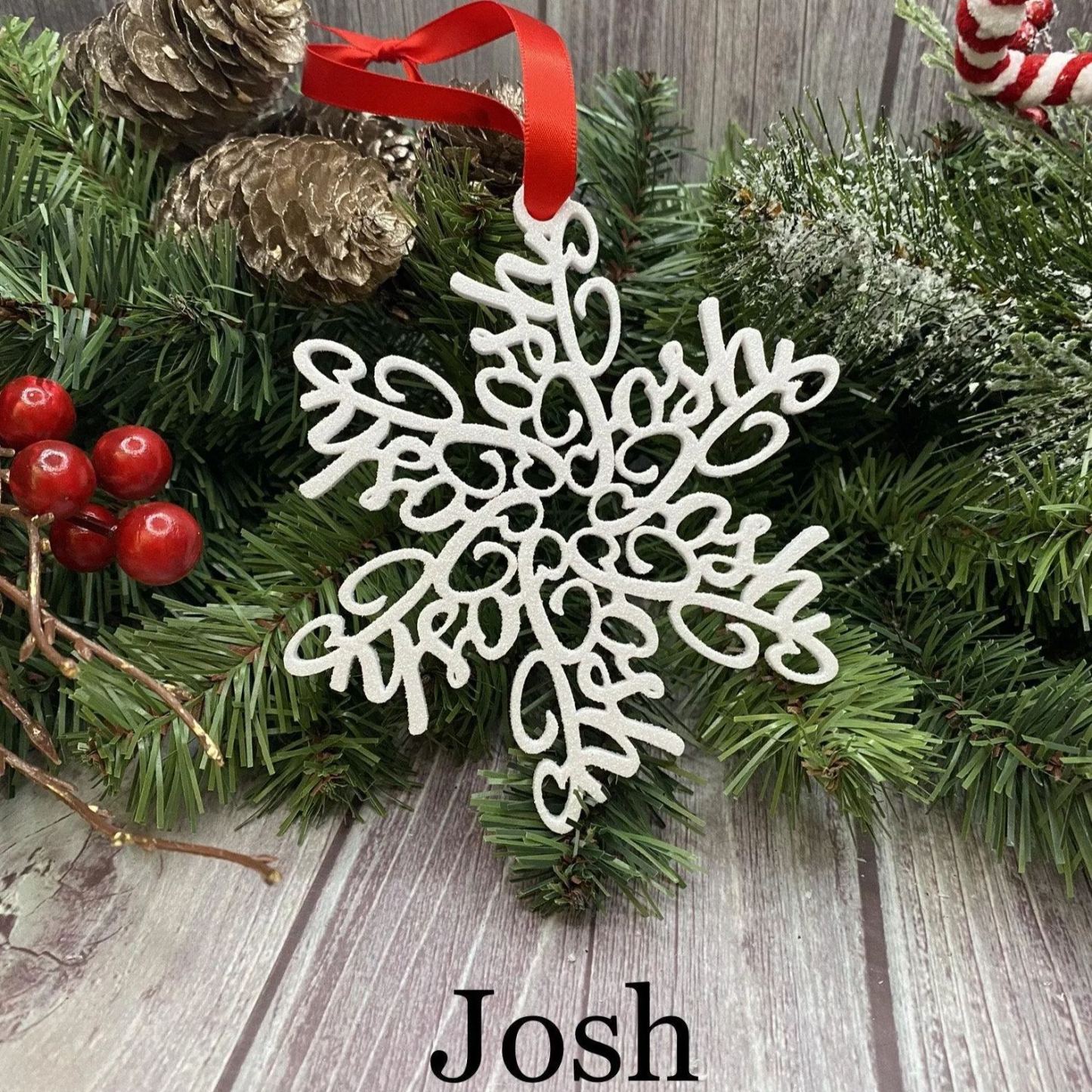 Custom Name Snowflake Ornament: Personalized Christmas Keepsake