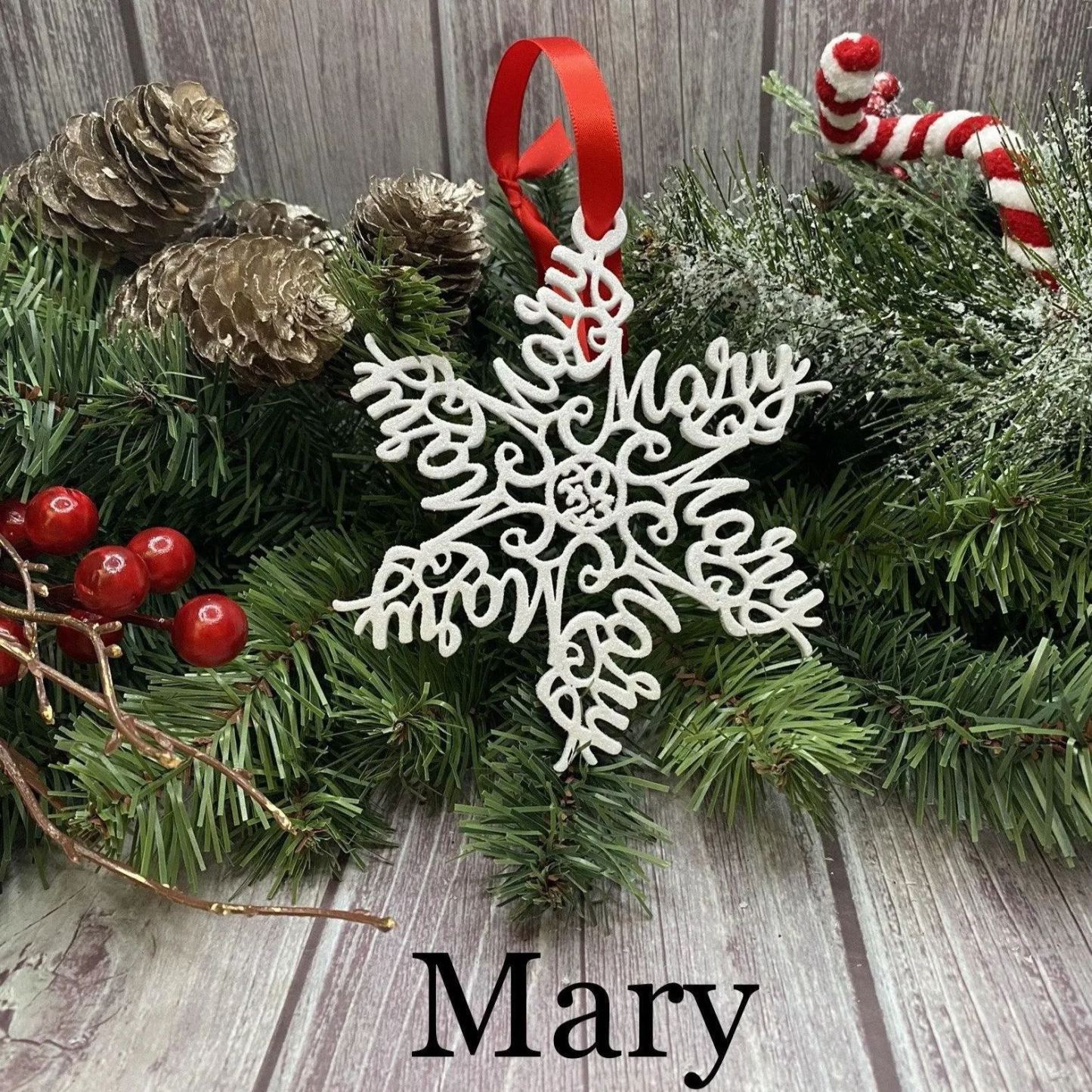 Custom Name Snowflake Ornament: Personalized Christmas Keepsake