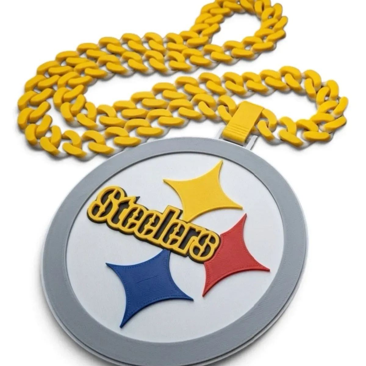 Custom Logo Hype Chain 3D Printed, Cuban Link Style Gifts for Soccer Fans