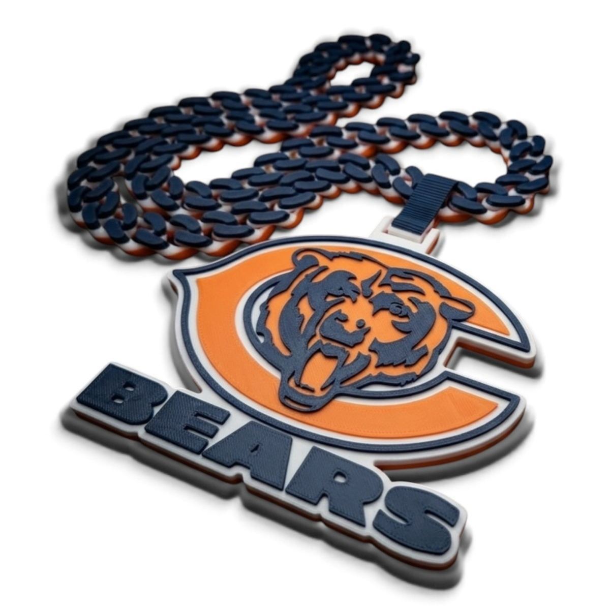 Custom Logo Hype Chain 3D Printed, Cuban Link Style Gifts for Soccer Fans