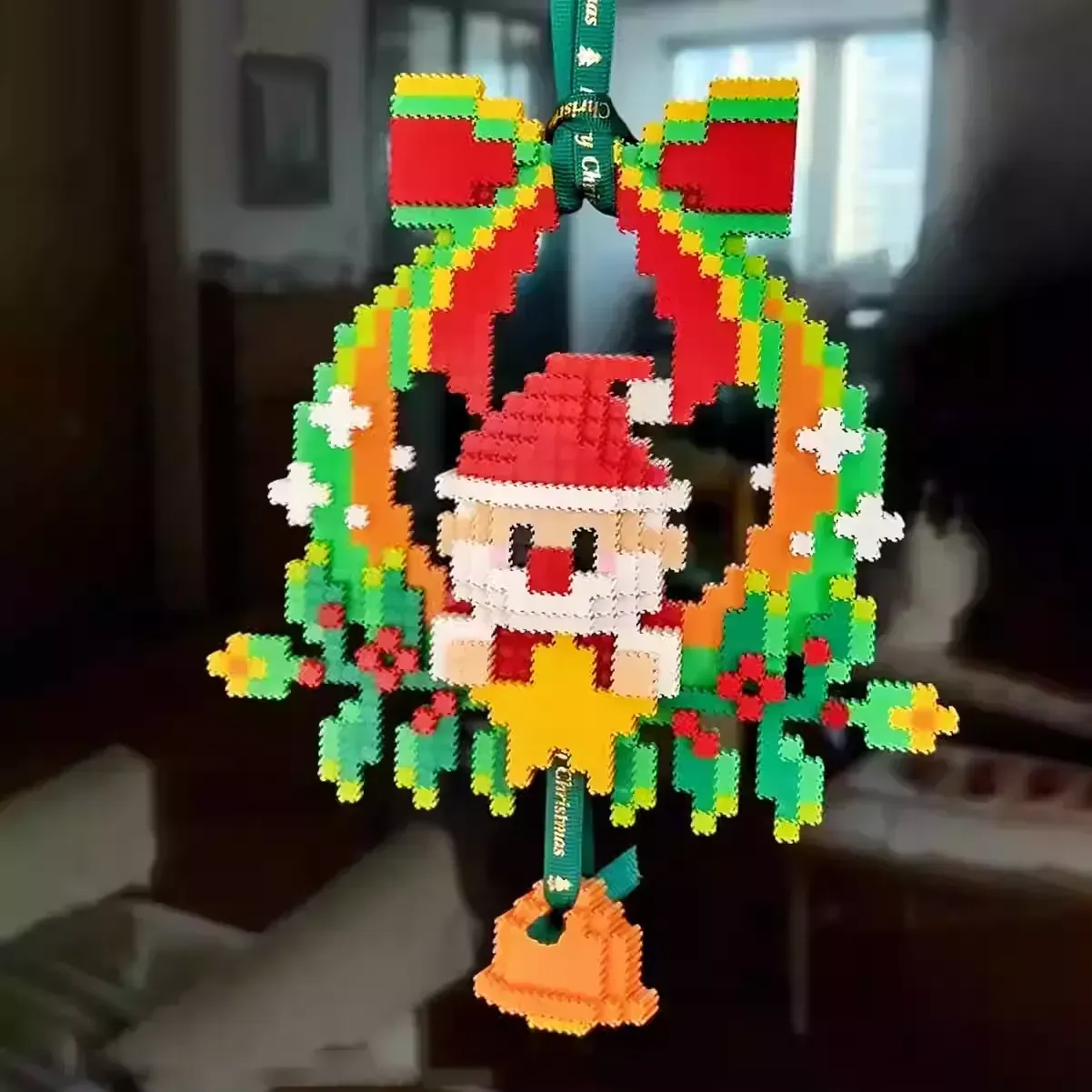 Christmas Wreath Building Blocks Christmas Ornament 1 Pcs