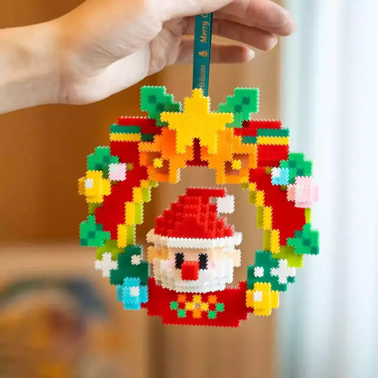 Christmas Wreath Building Blocks Christmas Ornament 1 Pcs