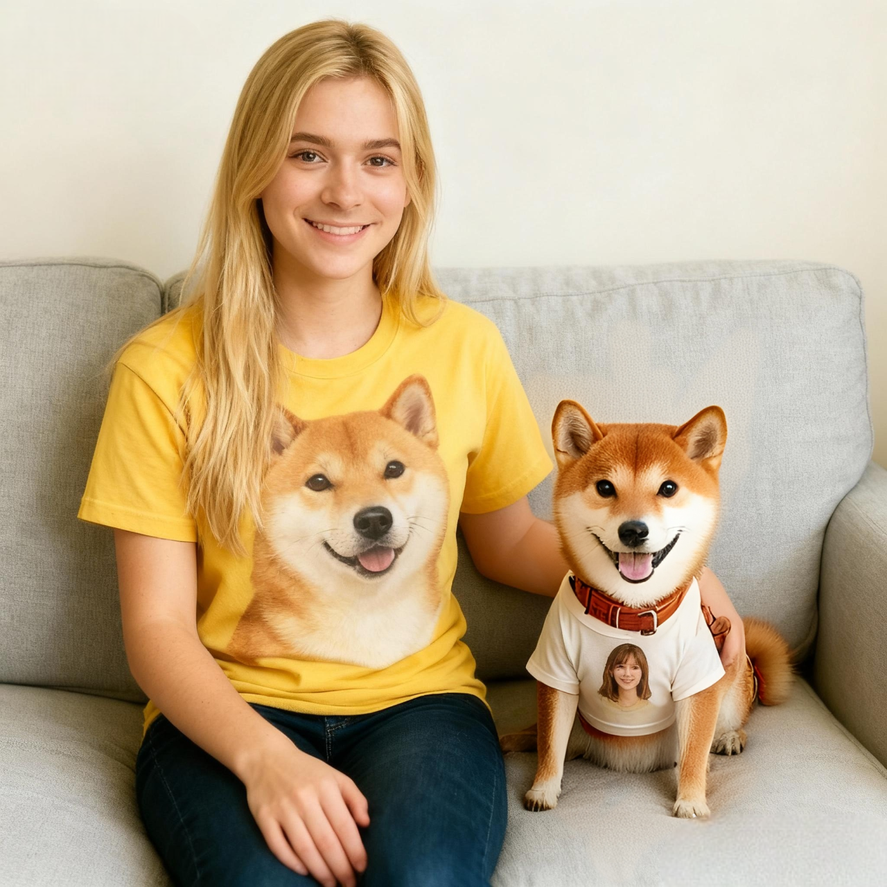 Custom Pet Matching Shirt with Pet Parents Perfect Christmas Gift for Pet Lovers - Get Photo Blanket