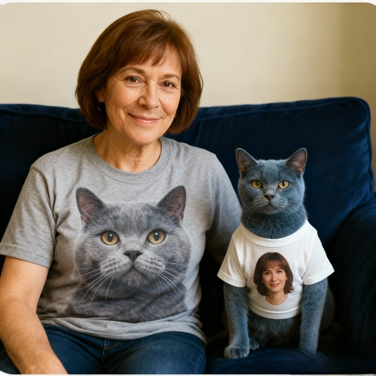 Custom Pet Matching Shirt with Pet Parents Perfect Christmas Gift for Pet Lovers - Get Photo Blanket