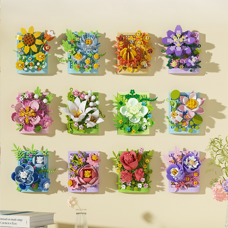 Flower Building Block Fridge Magnet | DIY Floral Gift | Let Your Fridge Bloom with Flowers | Christmas Gift for Her - 