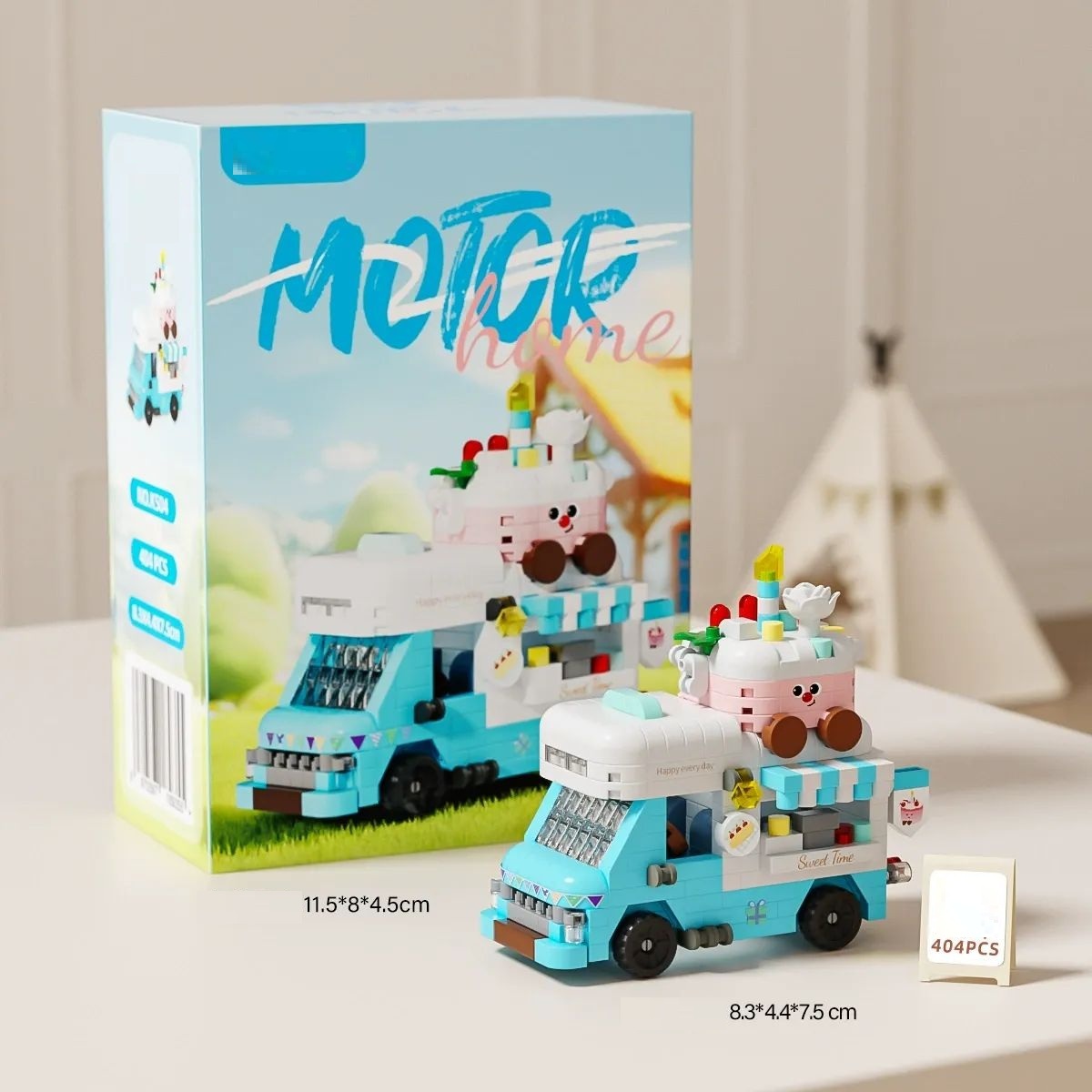 Pink Flower Car Building Block Set Gift for Her - 