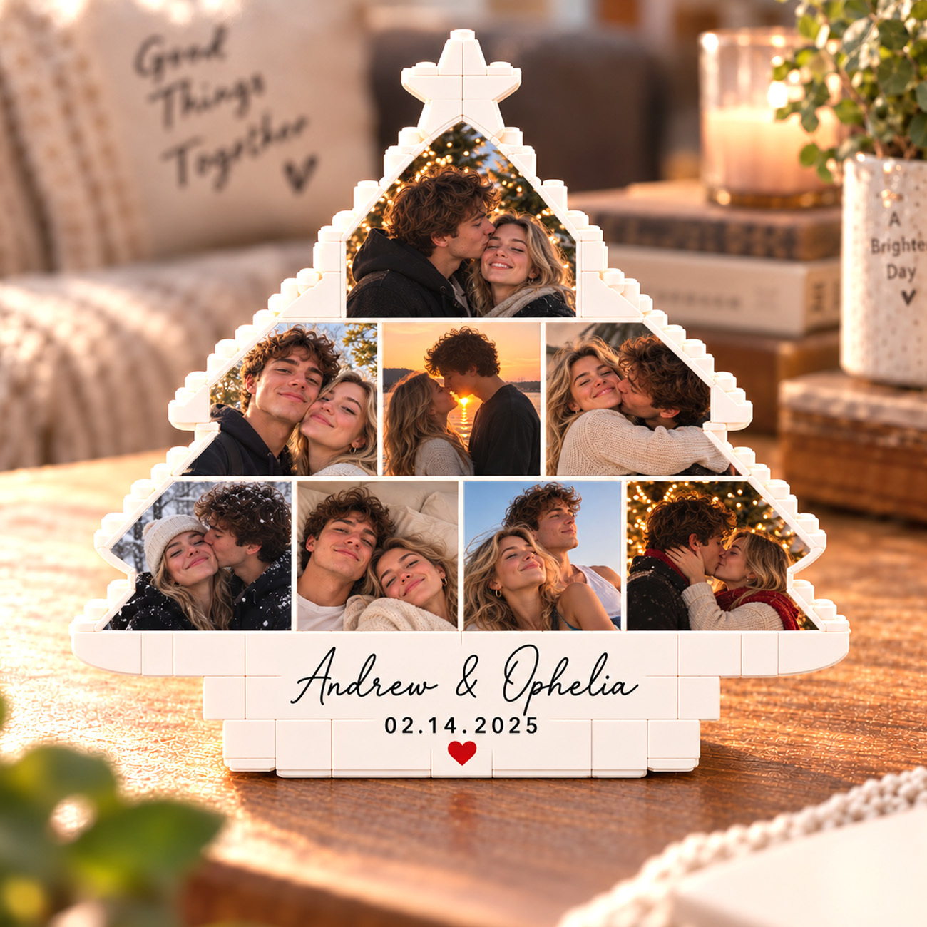 Custom Photo Building Blocks Interlocking Block Christmas Decoration Anniversary Gift For Girlfriend Decor, Wife Picture Puzzle Pet Lover Gift