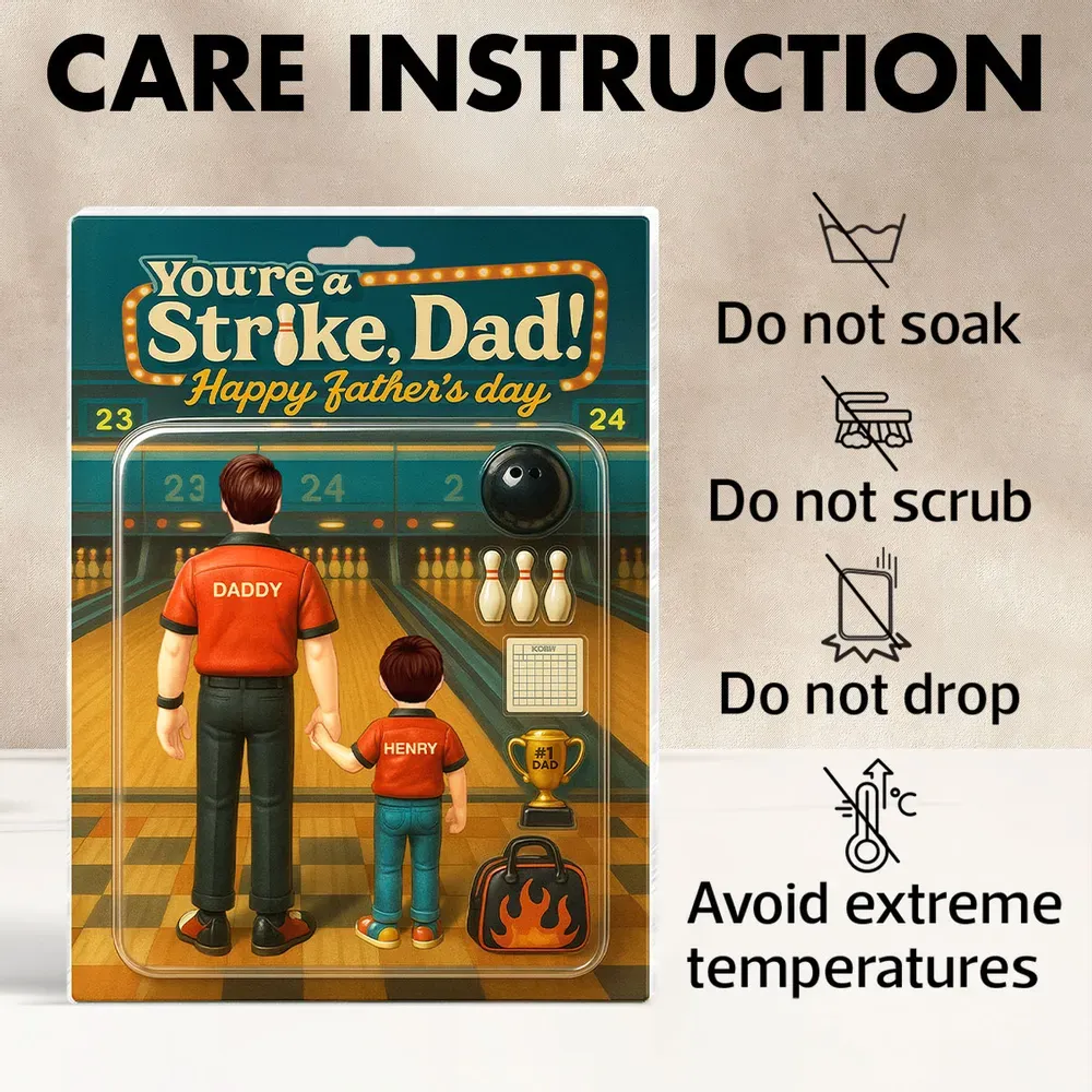 Strike! Custom Bowling Dad Acrylic Block Plaque – Personalized Father's Day Gift for Dad or Husband