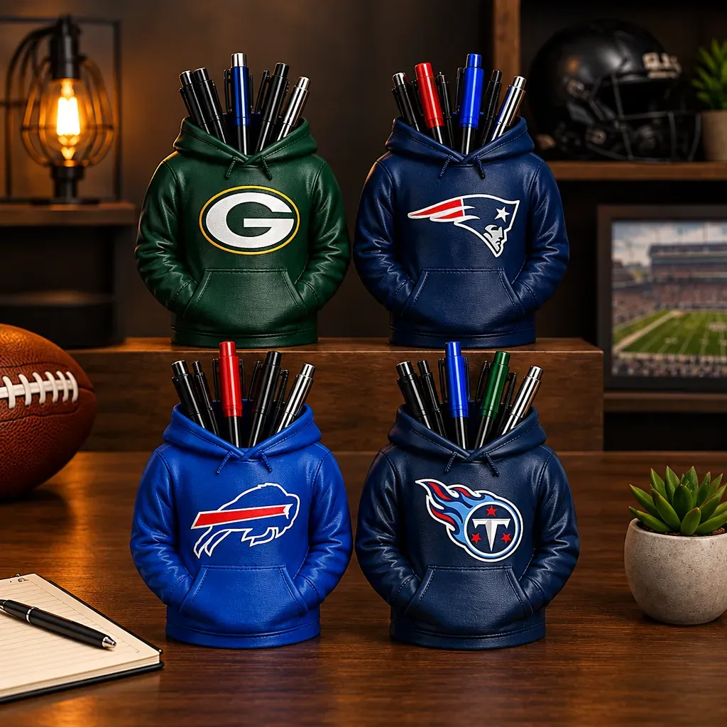 3D Printed Football Hoodie Pen Holder | Team Desk Organizer - 