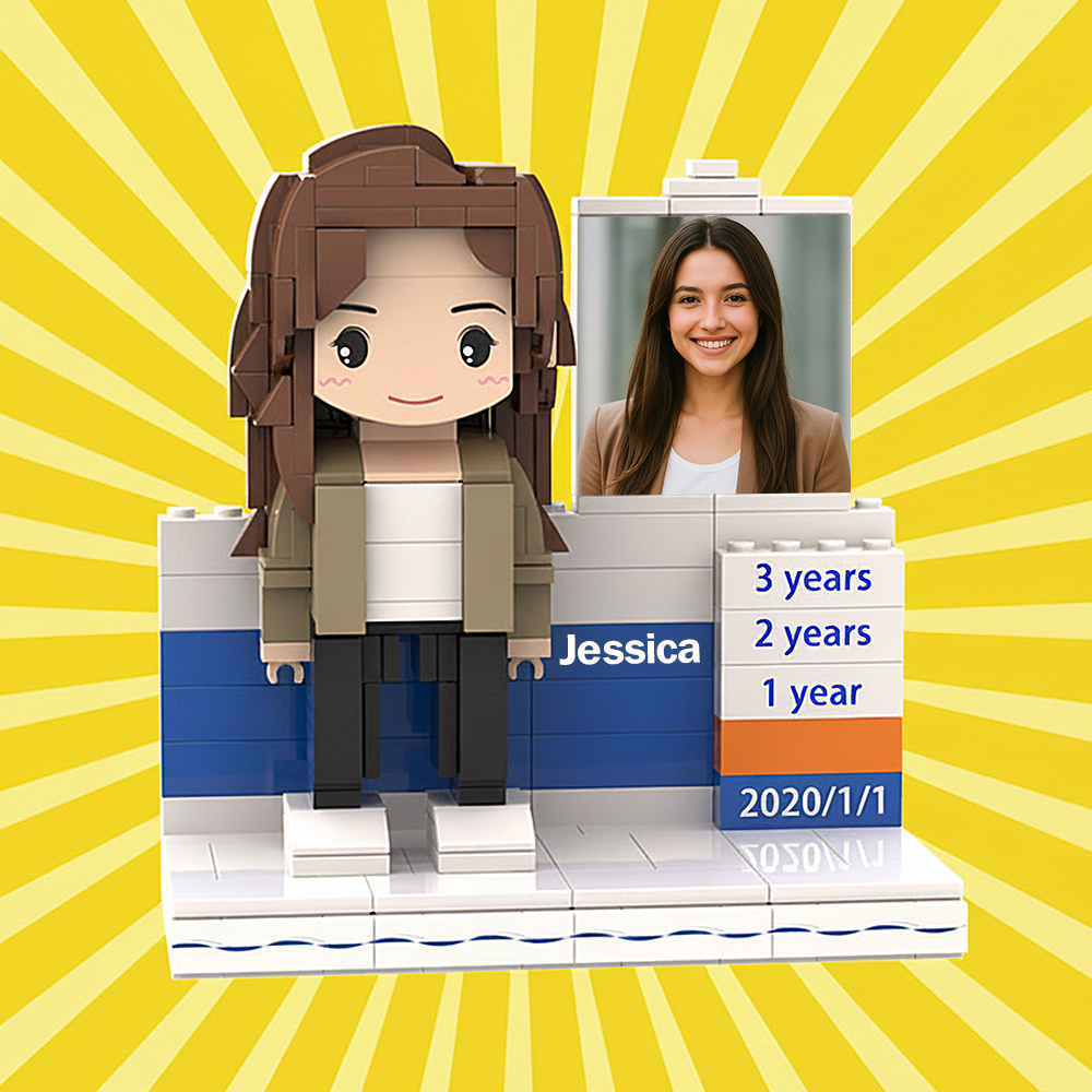 Custom Full Body 1 People Brick Figures  Anniversary Gift for Employment Gift For Him/Her