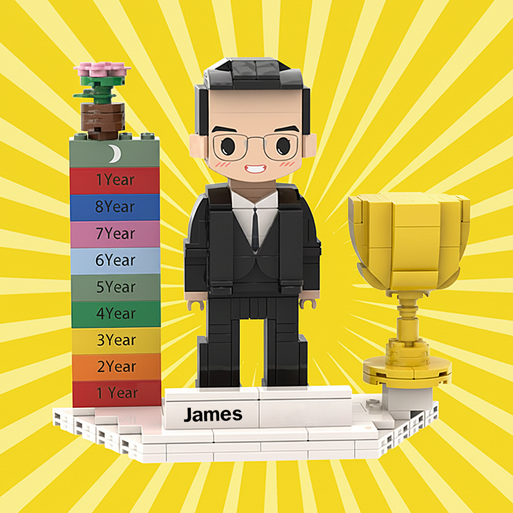 Custom Full Body 1 People Brick Figures  Anniversary Gift for Employment Gift For Him/Her