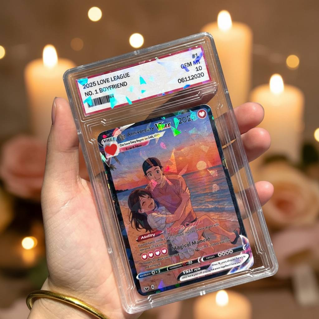 Personalized Photo Anime VMAX Card Fantasy Game Anime Card Valentine's Day Gift for Couple - MyCustomBrickFigures