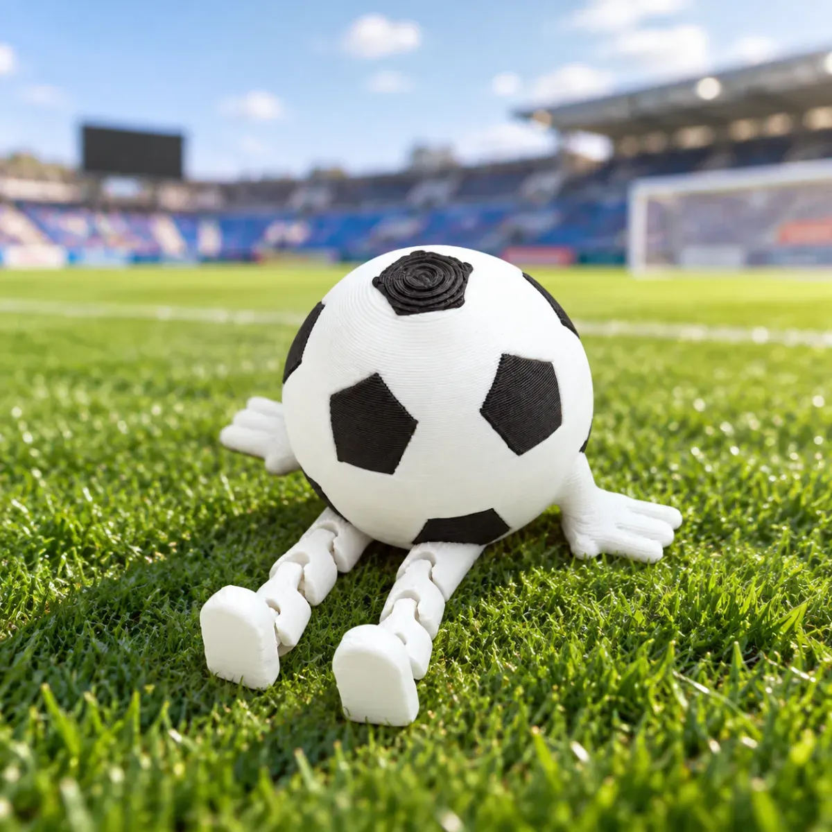 Articulated Sports Ball Desk Buddies – 3D Printed Sitting Fidget Figurines