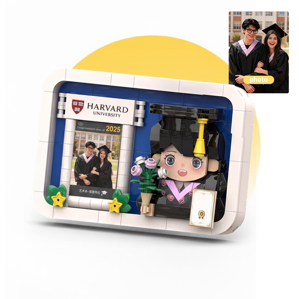 Custom Full Body 1 People Brick Figures Plaque Perfect Gift For Him/Her Home Decor