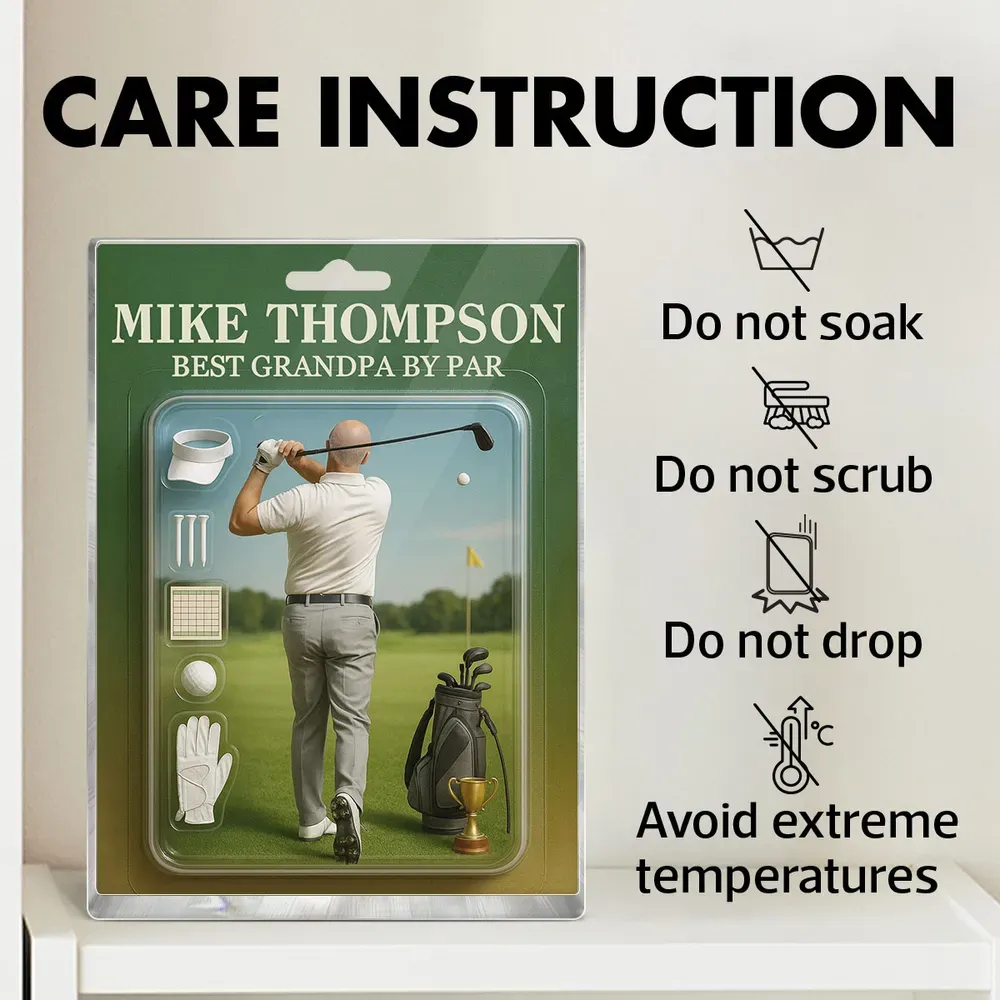 Personalized Acrylic Block Plaque Best Dad and Grandpa, Golf Lover, Realistic Figure Design