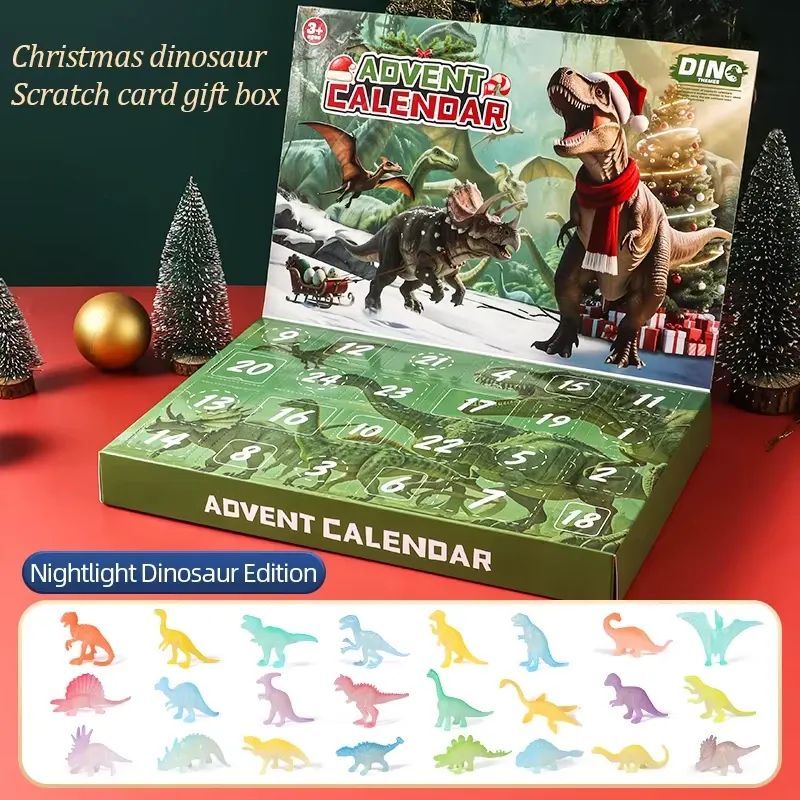 Dinosaur Advent Calendar 24 Day Christmas Countdown Christmas Gift - 