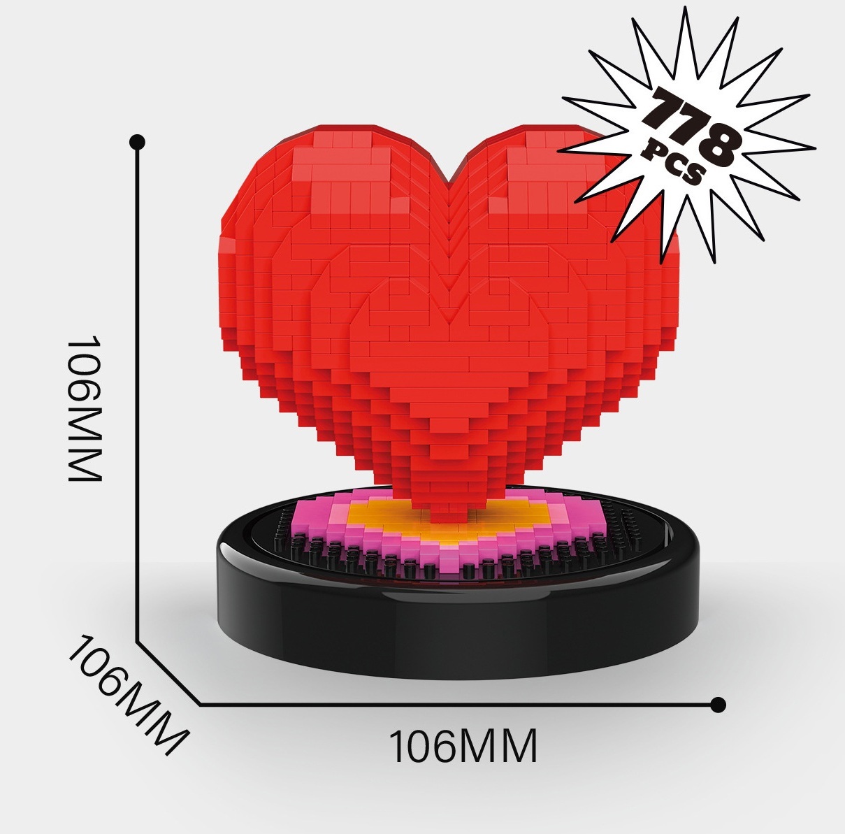Custom Photo Love Building Block Night Ligh Toy Creative DIY Christmas Gift Assembling With Luminous Glass Cover, Gift For Sisters/Couples/Family