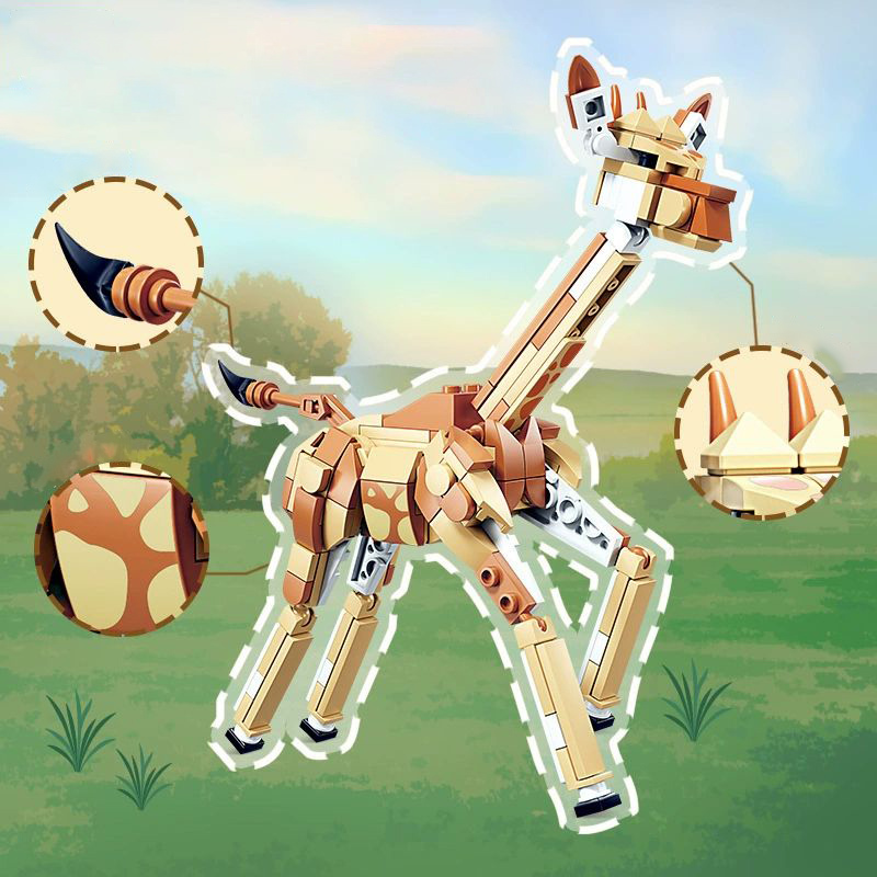 Wolf Action Figure Building Blocks Kit Animal Model Building Set Creative Collectible Bricks Toys for Kids - 