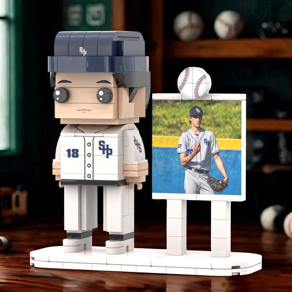 Gift for Baseballer Customizable 1 Person Gift Full Body Custom Brick Figures - 
