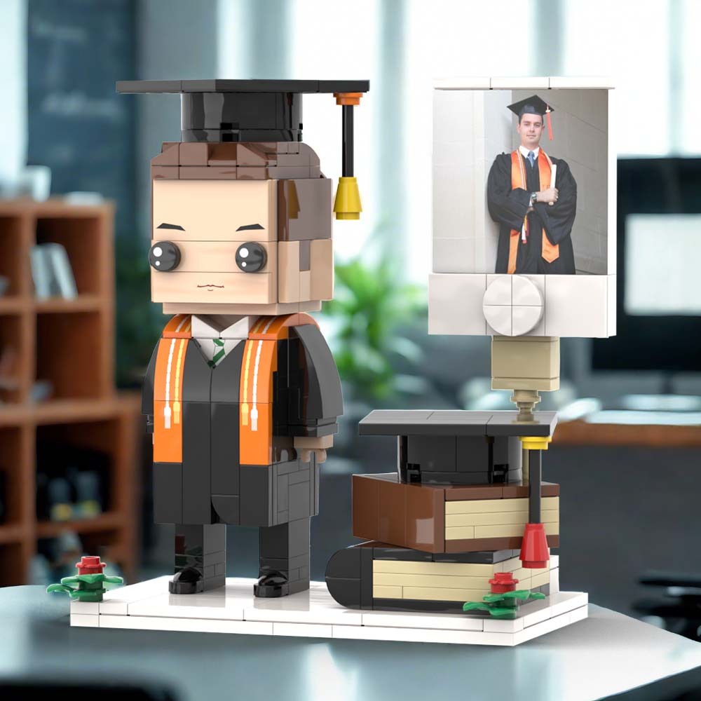Custom Brick Figures Full Body Customizable 1 Person Gift For Him Graduation Gift - 