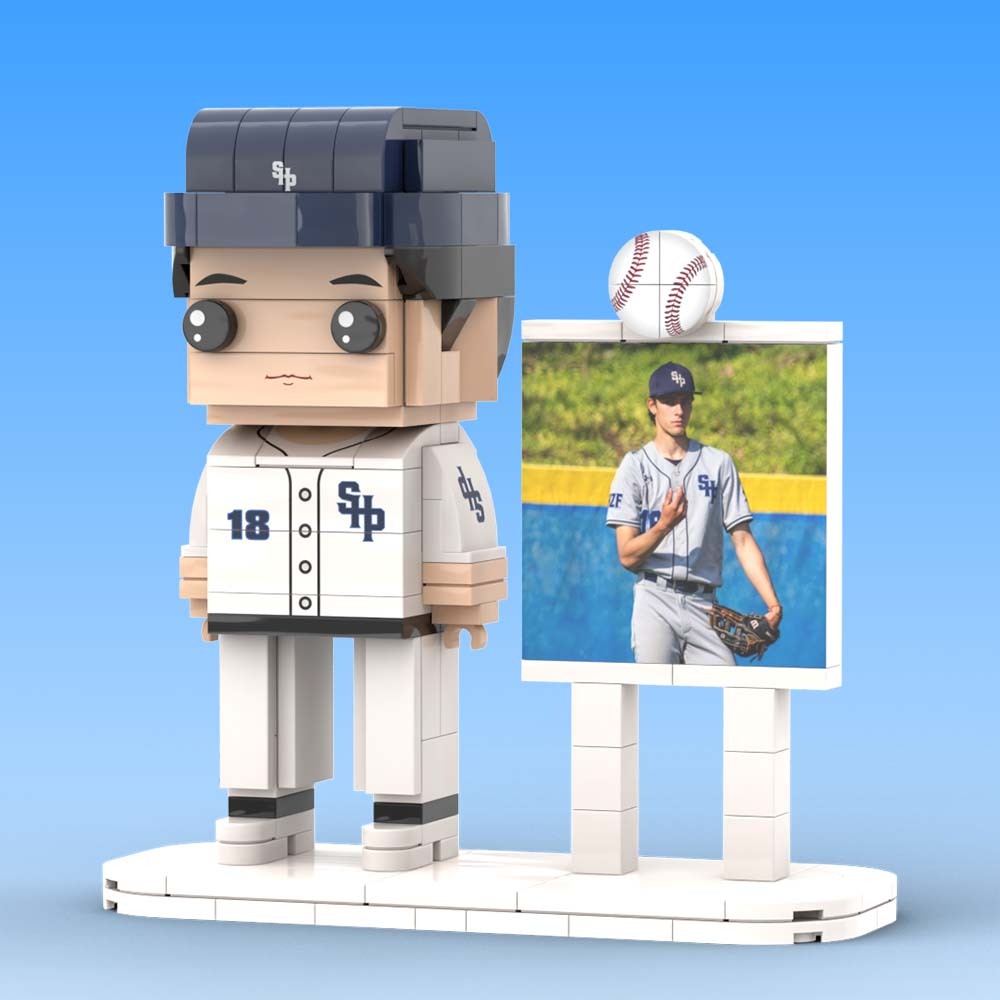 Gift for Baseballer Customizable 1 Person Gift Full Body Custom Brick Figures - 