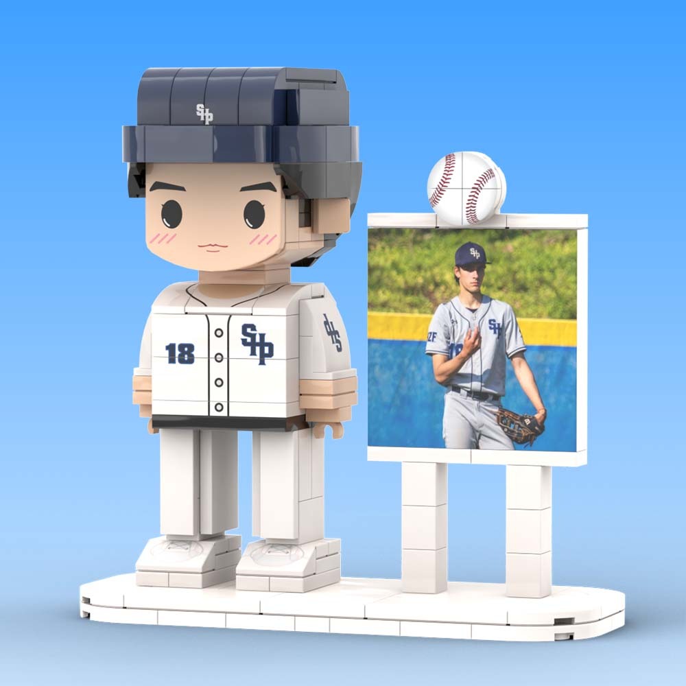 Gift for Baseballer Customizable 1 Person Gift Full Body Custom Brick Figures - 