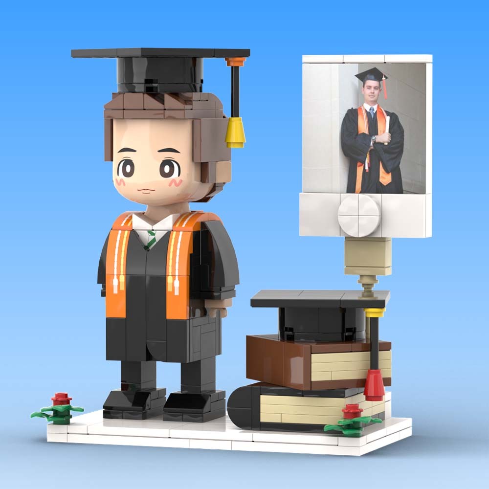 Custom Brick Figures Full Body Customizable 1 Person Gift For Him Graduation Gift - 