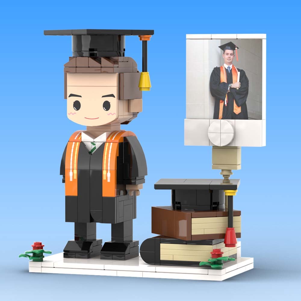 Custom Brick Figures Full Body Customizable 1 Person Gift For Him Graduation Gift - 