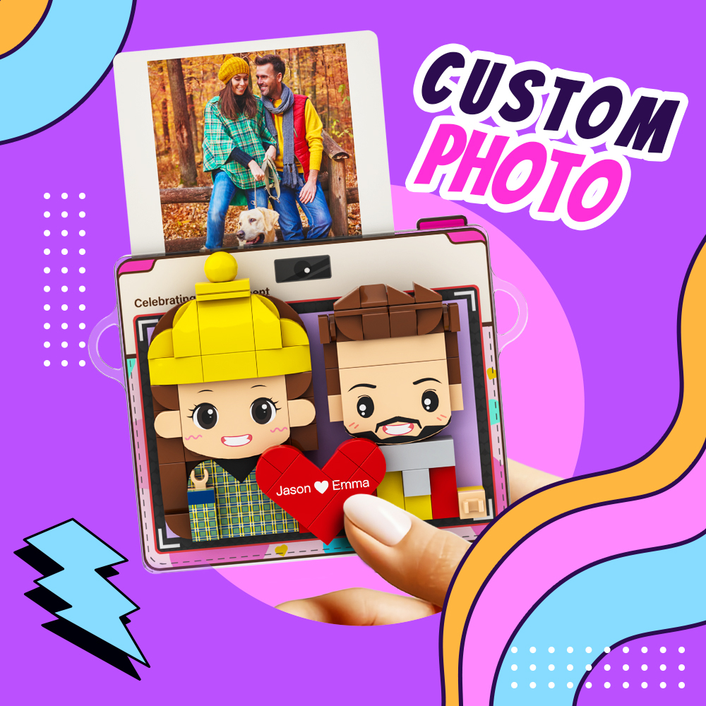 Custom Brick Figure Fridge Magnets Polaroid Style Gift Fridge Magnet Gift For Girlfriend Boyfriend - 