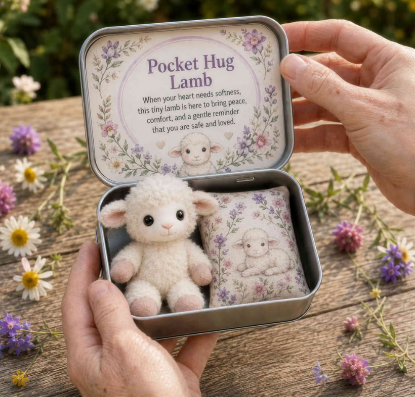 Personalized Pocket Hug Mini Plush Animal Gift Box with Name, Comfort Keepsake Tin with Cute Stuffed Animal, Heartfelt Gift for Family&Friends - 