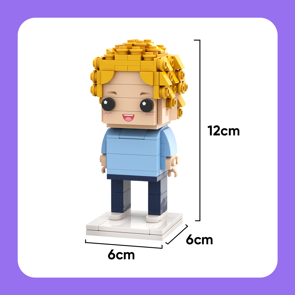 Full Body Christmas Customizable 1 Person Custom Brick Figure Upgraded Version Small Particle Block Toy Men's Plaid Shirt