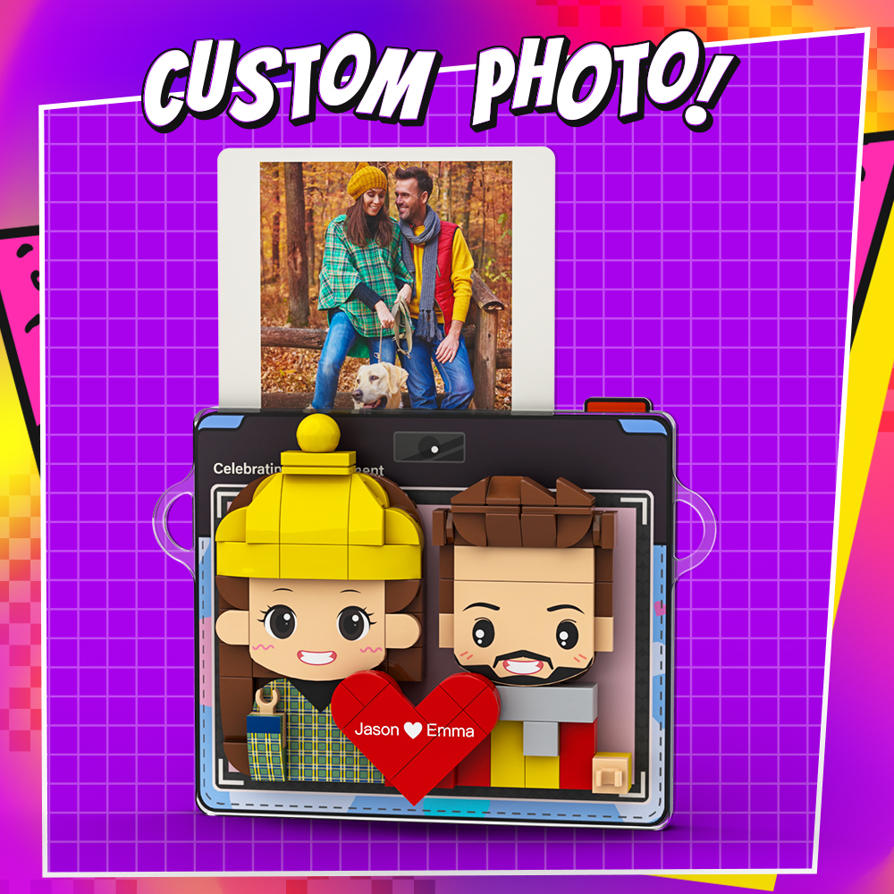 Custom Brick Figure Fridge Magnets Polaroid Style Gift Fridge Magnet Gift For Girlfriend Boyfriend - 