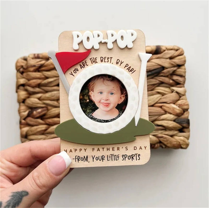 Father's Day Fridge Photo Magnet | Father's Day Gift | Gift for Dad | Gift for Grandpa | Photo Frame | Photo Magnet | Personalized Gift