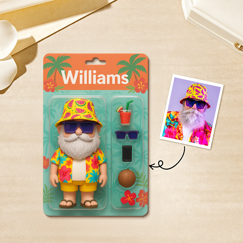 Custom Action Figure Pack Packaging Toy Box Style Art Gift Personalized Acrylic Keychain Gift for Family - 