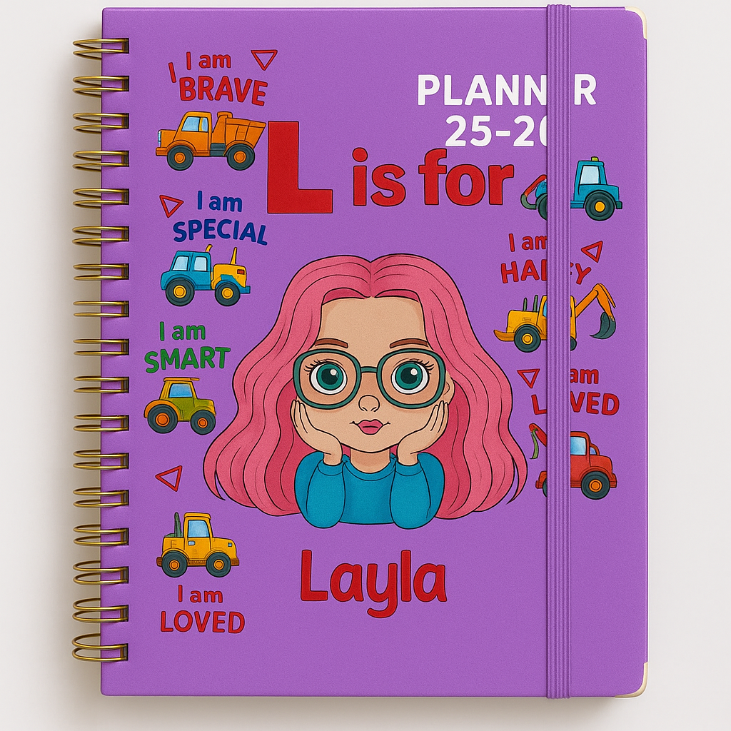 Custom Cartoon Character A5 Spiral Journal Notebook with Name of Dreams Custom Name Back to School Gift for Kid