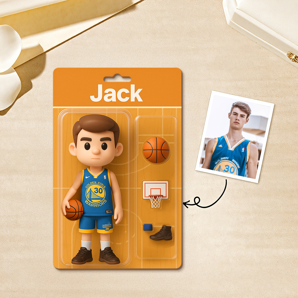Custom Action Figure Pack Packaging Toy Box Style Art Gift Personalized Acrylic Keychain Gift for Family - 